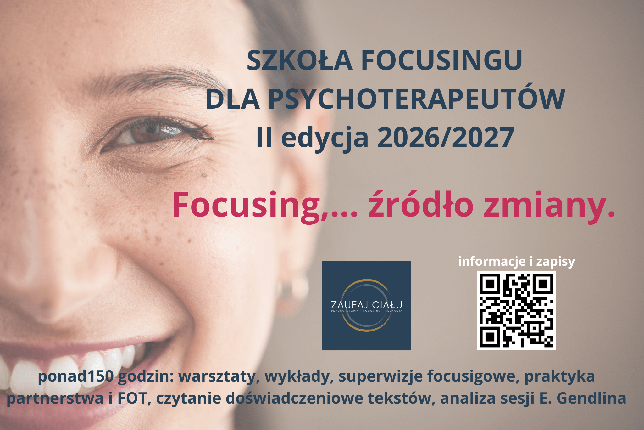 plakat szkolenia dla psychoterapeutów w Szkole Focusingu Warszawa